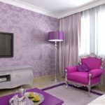 One of the colors - fuchsia or lilac - can be additional, the other - only in the form of accents