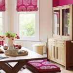 Option to combine light brown furniture with fuchsia textiles