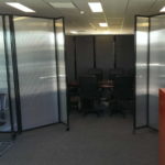 Frame made of metal, filling - frosted glass or polycarbonate sheet