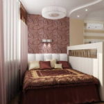 One of the ways to highlight the bedroom area in the living room is a partition, but not in full height