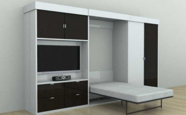 Wardrobe that turns into a bed