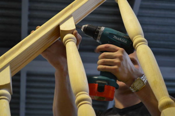 The easiest way is to fasten with self-tapping screws.