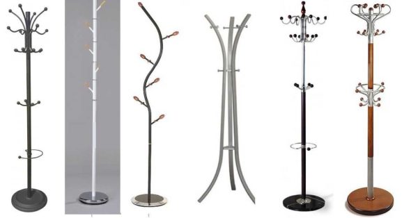 Clothes hanger floor in the hallway: the most popular models
