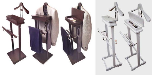 Floor hanger for suit storage