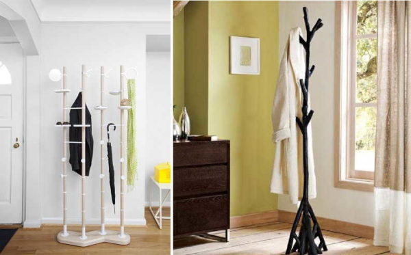 These standing hangers are most often seen near doors.