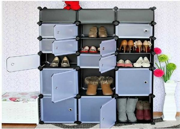 Plastic shoe racks are also closed