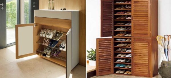 Hinged doors are common, but not very comfortable
