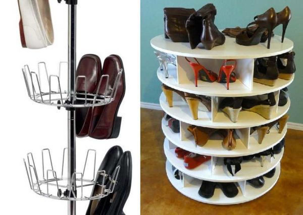 A swivel shoe rack - a good idea for optimal use of space