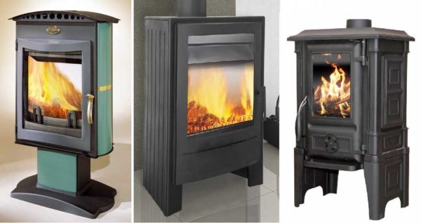 Fireplaces of different shapes are made of cast iron