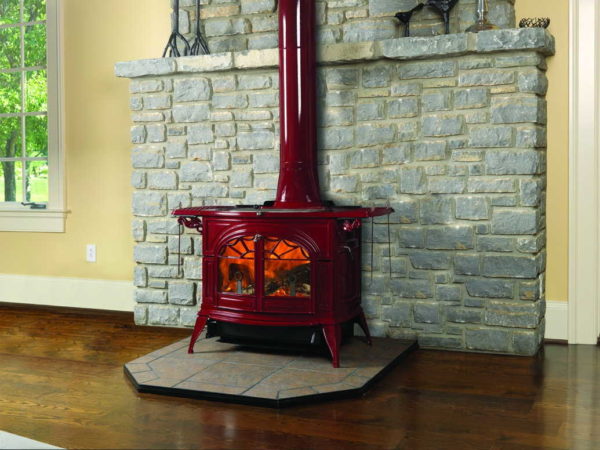 Solid fuel stove fireplace must stand on a non-combustible base