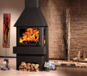 A solid fuel stove with a sealed door can be switched to smoldering mode
