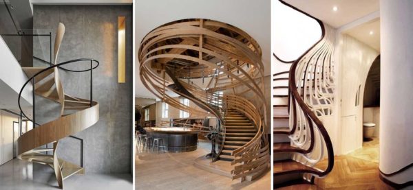 Wooden railing for stairs can be not only traditional design ...