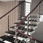 Plastic handrails on metal railings look good