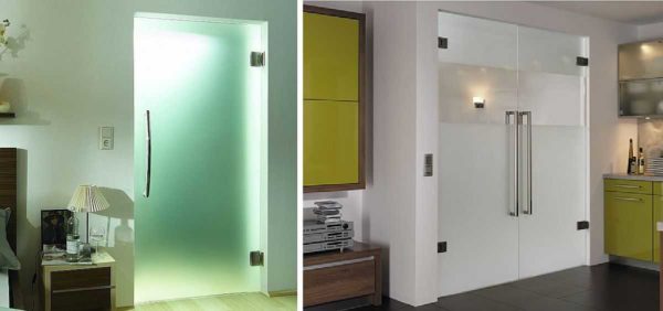 Glass doors can be installed directly into the door span, without a door frame