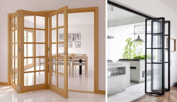 Folding glass interior doors are rare