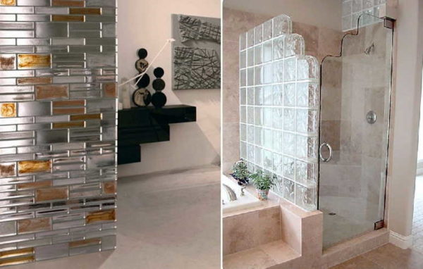 Glass partitions made of glass blocks were once popular, but with the development of technology, they look much more attractive