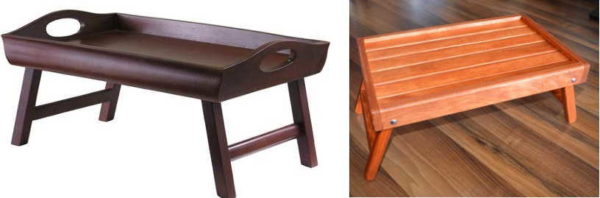 A tray with legs is another name for a serving bed table