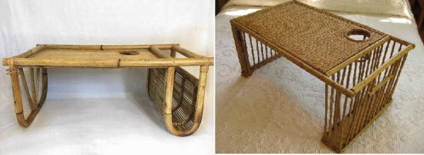 Bamboo is an exotic material for our country, but the breakfast table in bed can also be found in bamboo