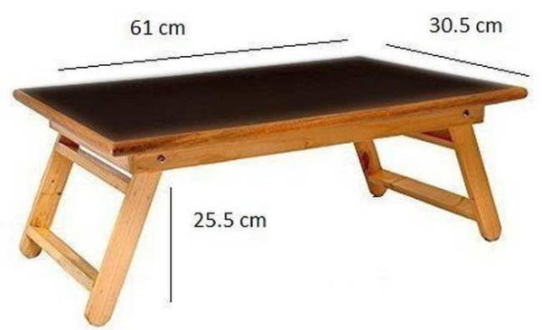 Simple bed table for serving breakfast in bed with dimensions