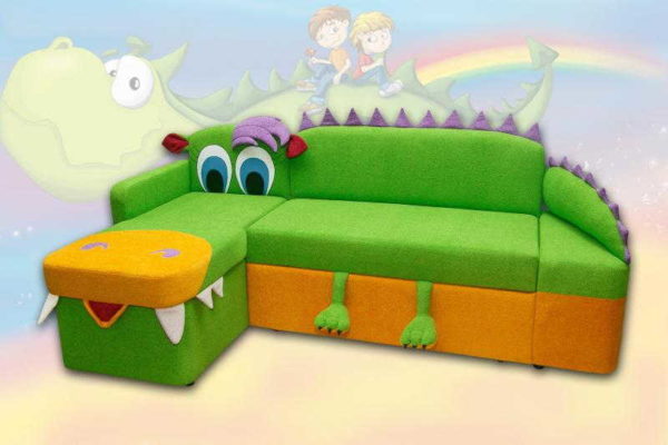 The corner sofa for the nursery can be in the form of a cartoon character