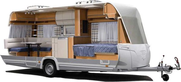 Mobile home in a trailer - a section and one of the possible layouts