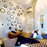 It's that simple - circles of mirrors, and the interior is transformed