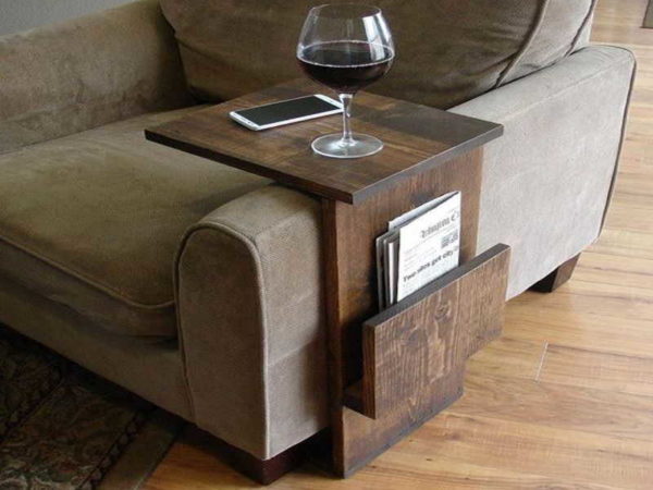 A very handy thing. Stand for a chair or sofa for a cup, glass