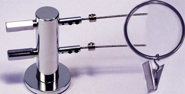 Wall-mounted double string curtain rod