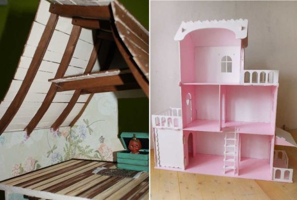 The roof on the dollhouse can be done in different ways can be done in different ways