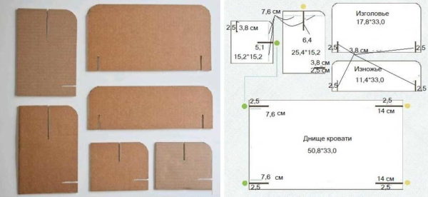 Diagram of a bed for dolls