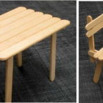It's better to start simple: a table and chairs for dolls made of ice cream sticks