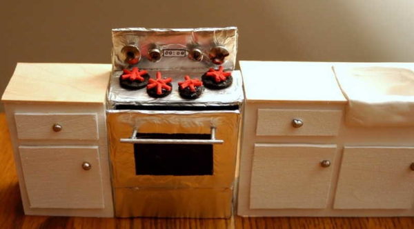 DIY plywood toy kitchen tables