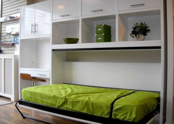 Horizontal lifting beds can also be built into the closet