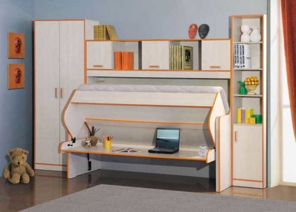 A folding bed-wardrobe-table can be in the student's room