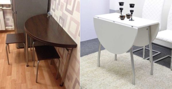 Folding round dining tables for a small kitchen exist