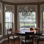 Window decoration in the dining room with a bay window
