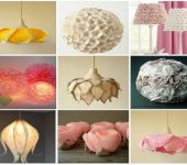 Homemade lampshades amaze with a variety of shapes and materials