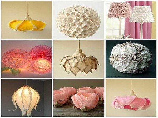 Homemade lampshades amaze with a variety of shapes and materials