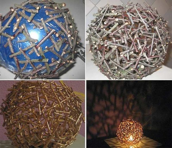 And you can also use sticks .... Only wrap the ball with cling film and use not PVA glue, but transparent carpentry