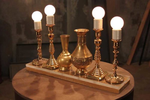 Candlesticks turn into lamps ... without lampshades
