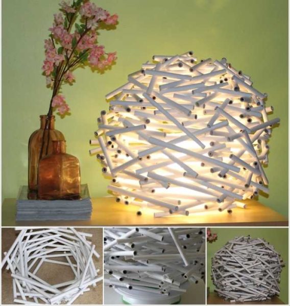 Roll up paper tubes and fold the plafond out of them is a cool idea
