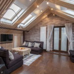 Gable roof with large windows