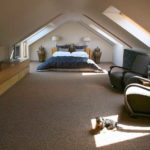 White smooth ceiling - it can also be done on the attic floor