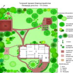 Much attention has been paid to the design of the entrance area: paving, round flower bed and driveway