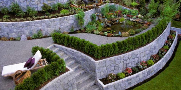 Retaining walls - difficult and expensive, but unusual and beautiful
