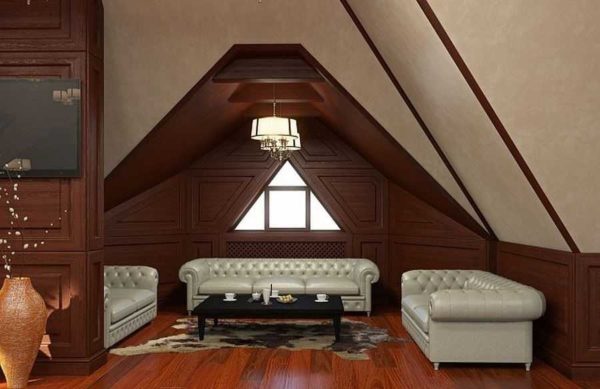 Venetian plaster in the attic ... Classical cabinet