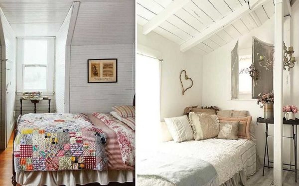 Provence style bedroom goes well with painted board