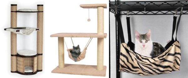 Cat climbing frames with hammocks