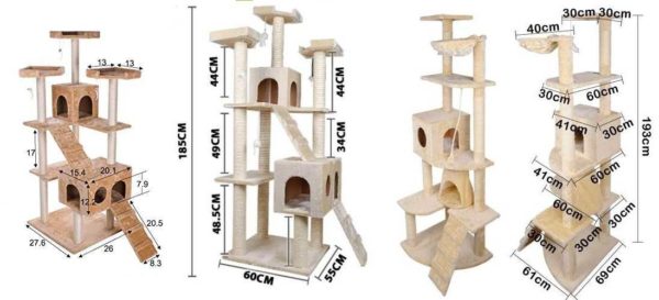 Three sizes of cat corners
