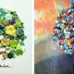 Paintings made from unusual materials: buttons fit this category